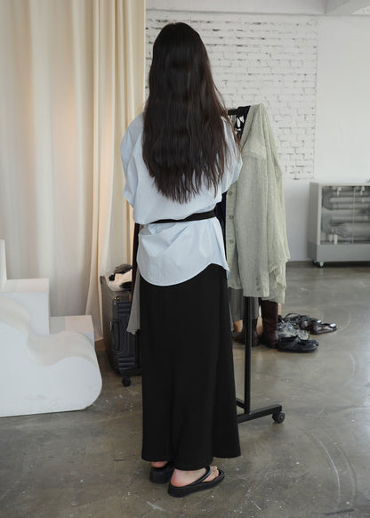 COMFY WRAP SKIRT -BLACK