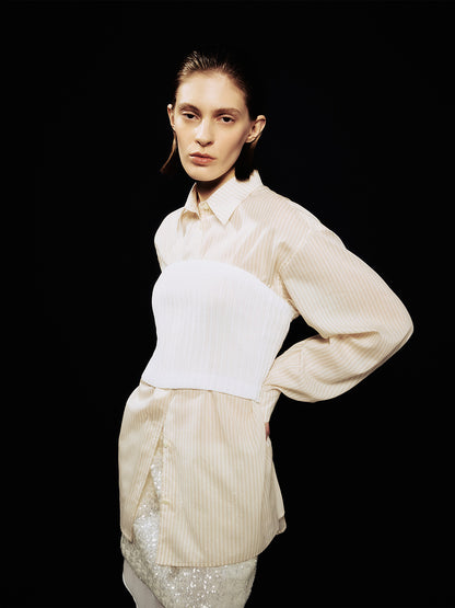[ARIK.] [24SS] MATAR pleats tube top White