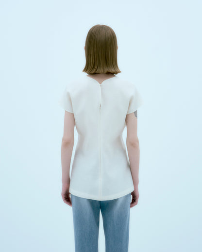 [ARIK.] [25SS] AIN silk blouse top Ivory