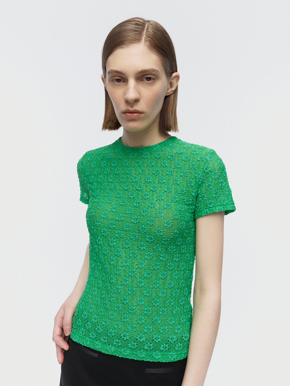 [ARIK.] [24SS] ALRESCHA floral top Green