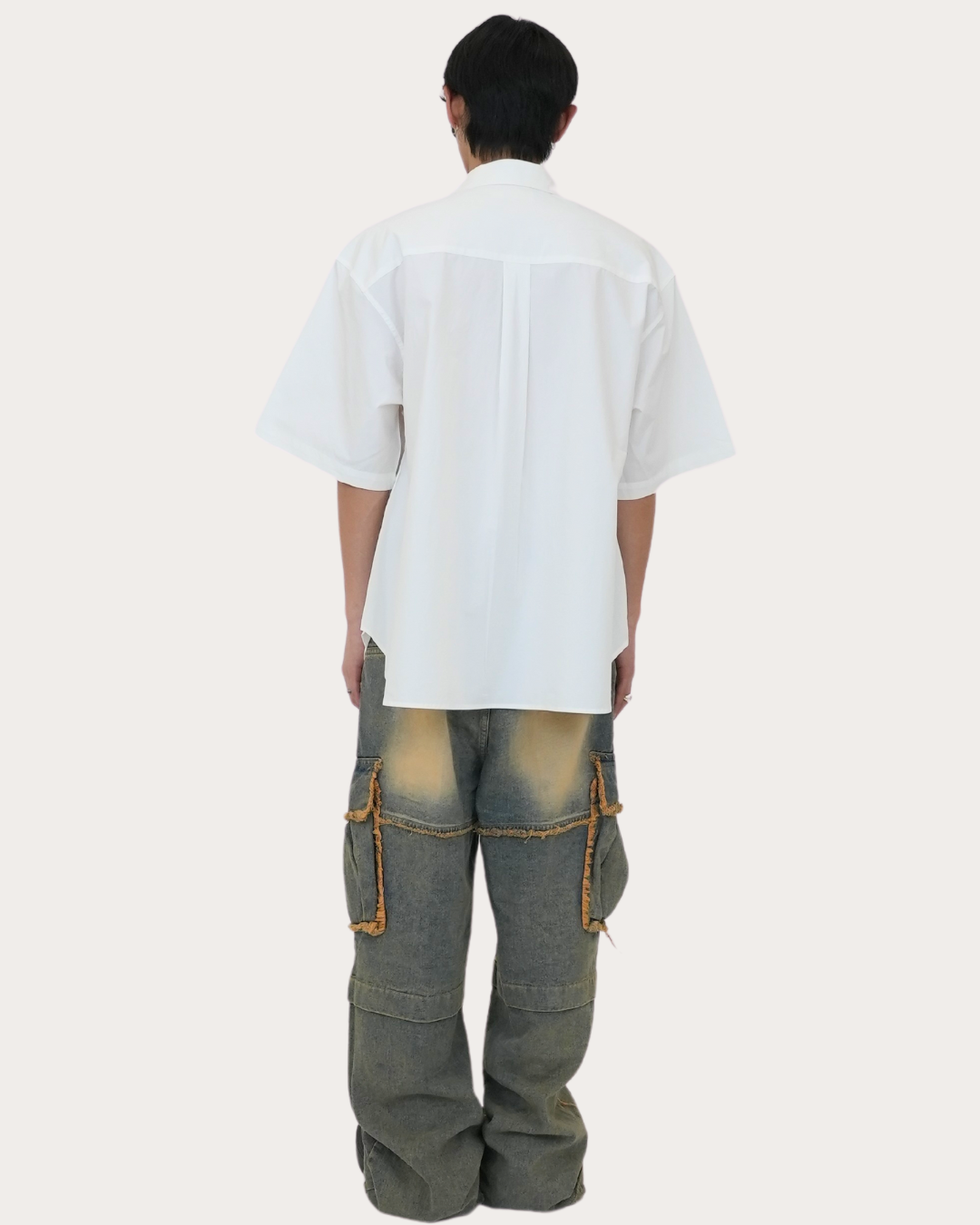 Oversized Pocket Shirts-WHITE
