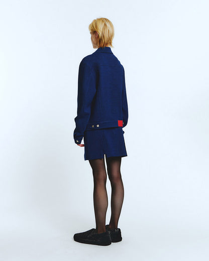ROUNDED TRUCKER JACKET Blue