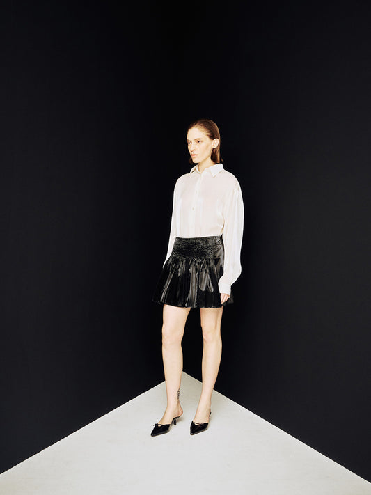 [ARIK. Arik] [24SS] DIPHDA pin tuck skirt Black
