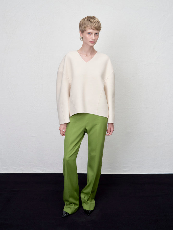 【ARIK. アリク AW】Rigil panel straight pants Grass green