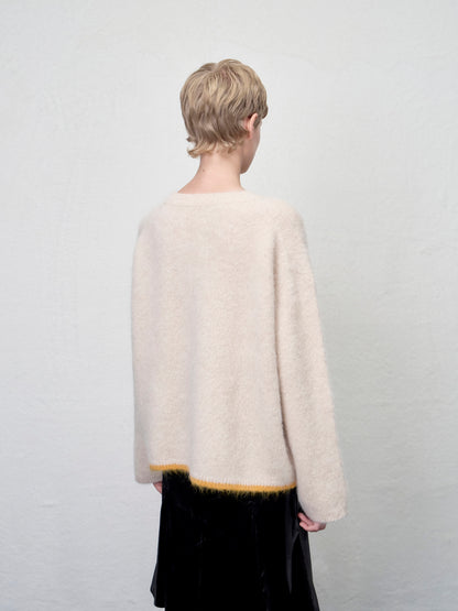 [ARIK. Arik AW] Shaula boxy alpaca knit jumper Butter Cream