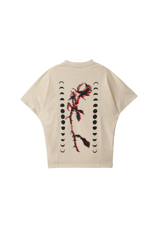 【ACCEPTANCE】Eclipse Curve T-Shirt - Cream, Black