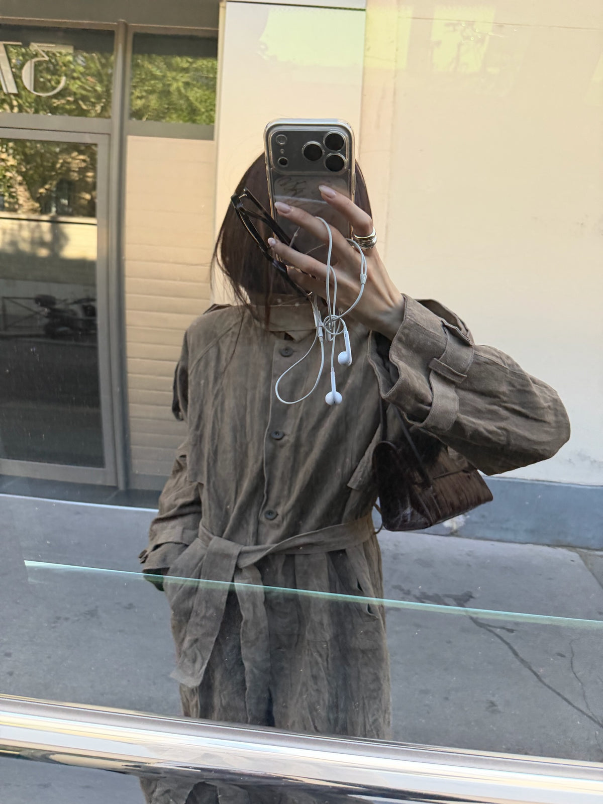 Suede Inkle Trench Coat