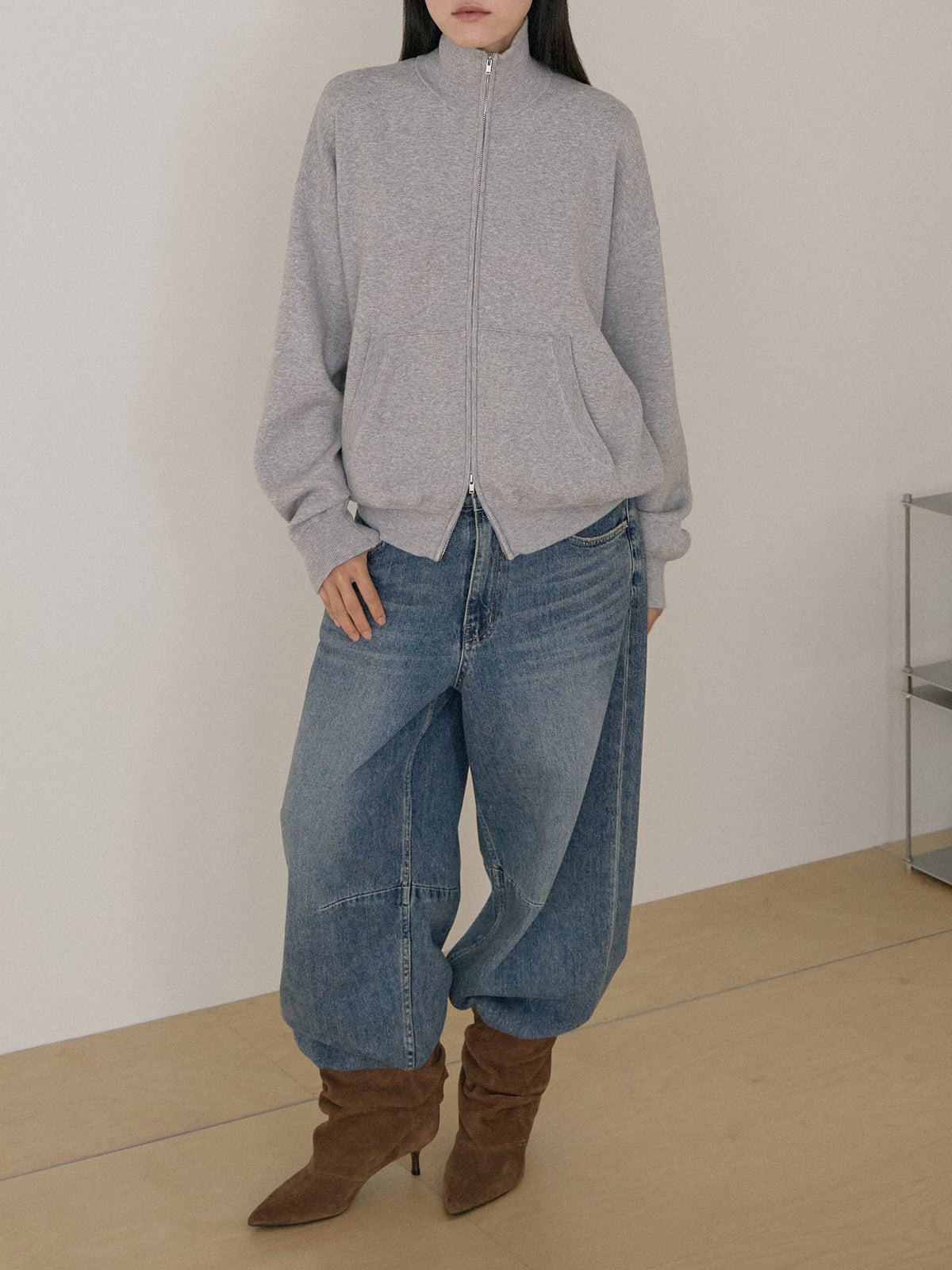 Ray Zip-up Cardigan - Gray 6