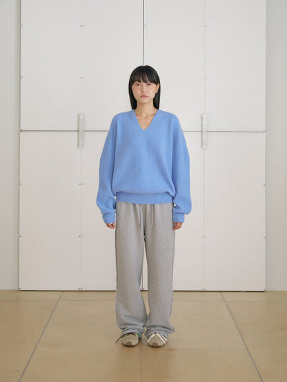 MARAN Wool V-neck Raglan Pullover - Blue 商品画像18/21