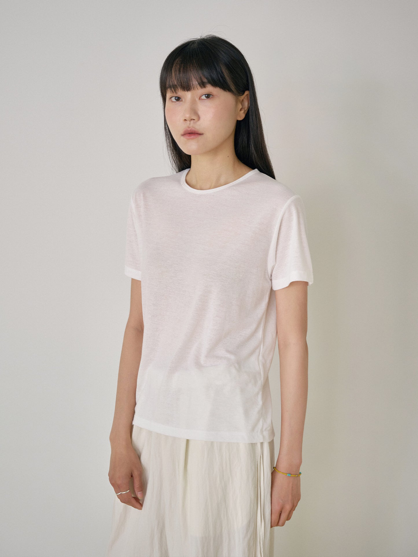 Linen Basic Short Sleeve - Ivory