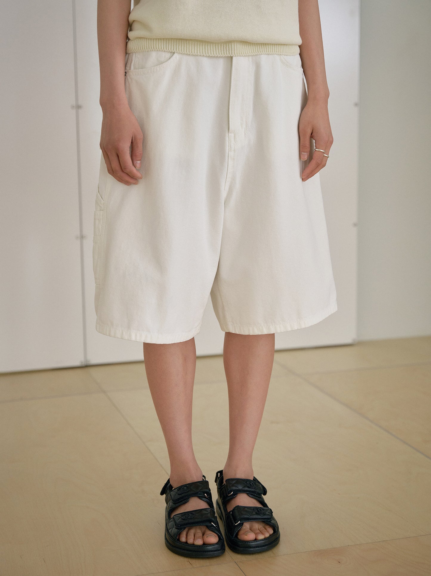 Oxford Work Half Pants - Ivory