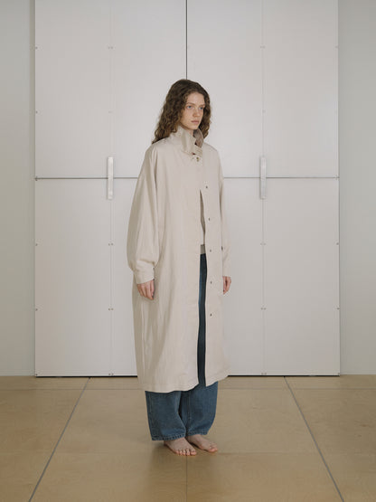 High Neck Trench Coat - Beige 9