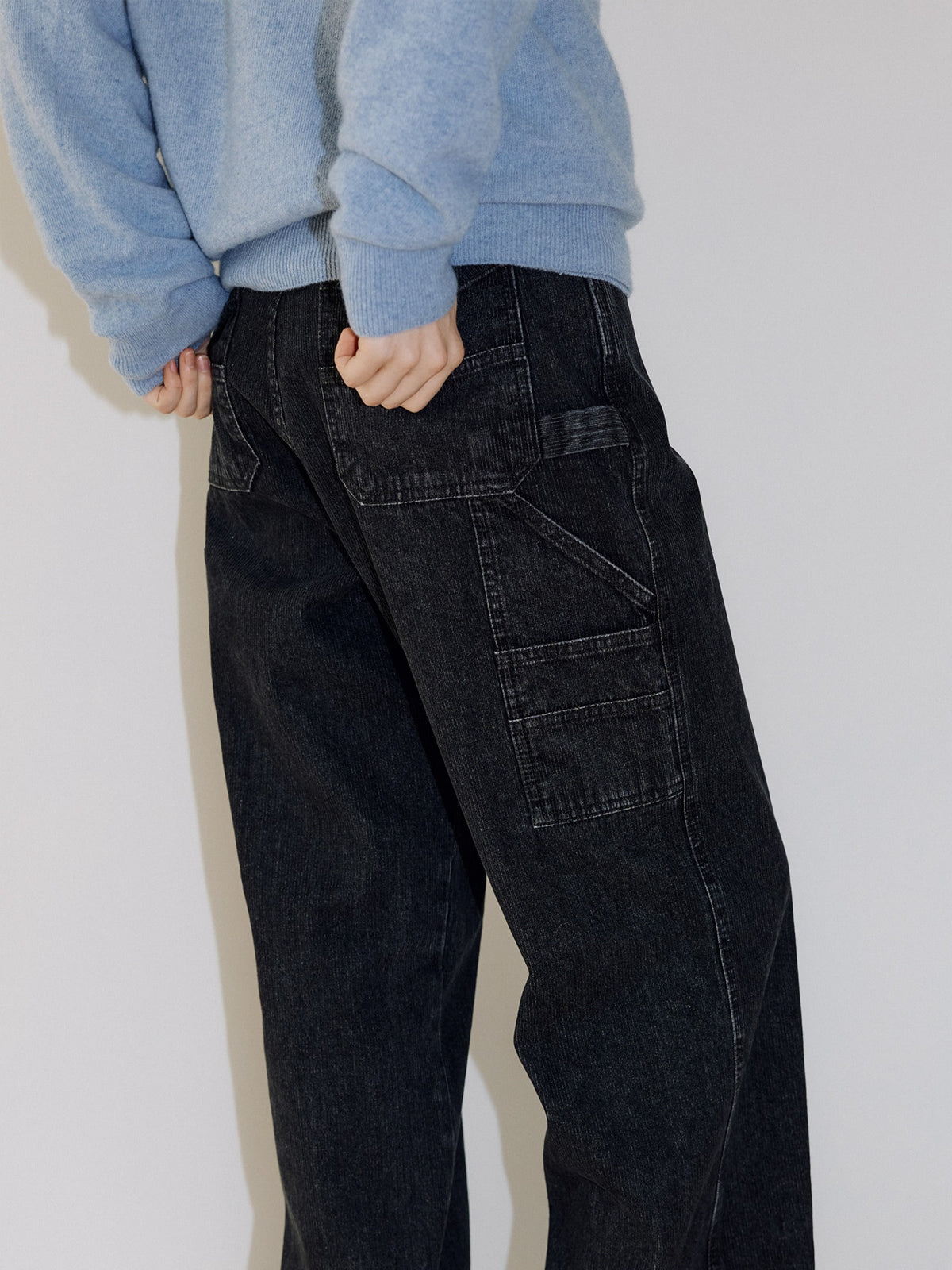 Corduroy Work Pants - Black 1