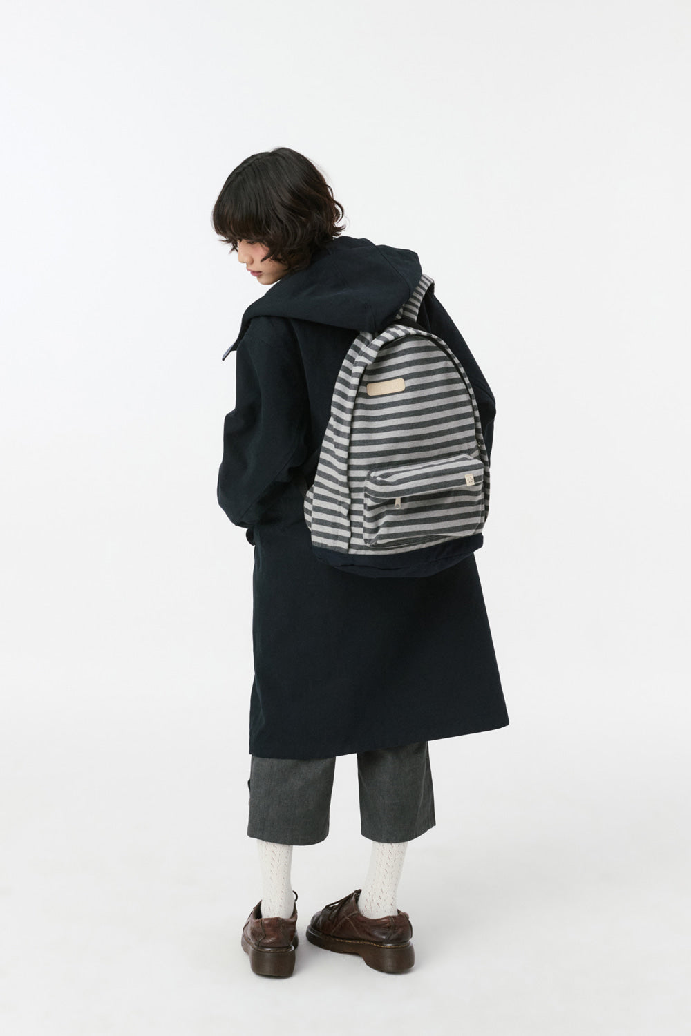 JERSEY STRIPE BACKPACK, CHARCOAL