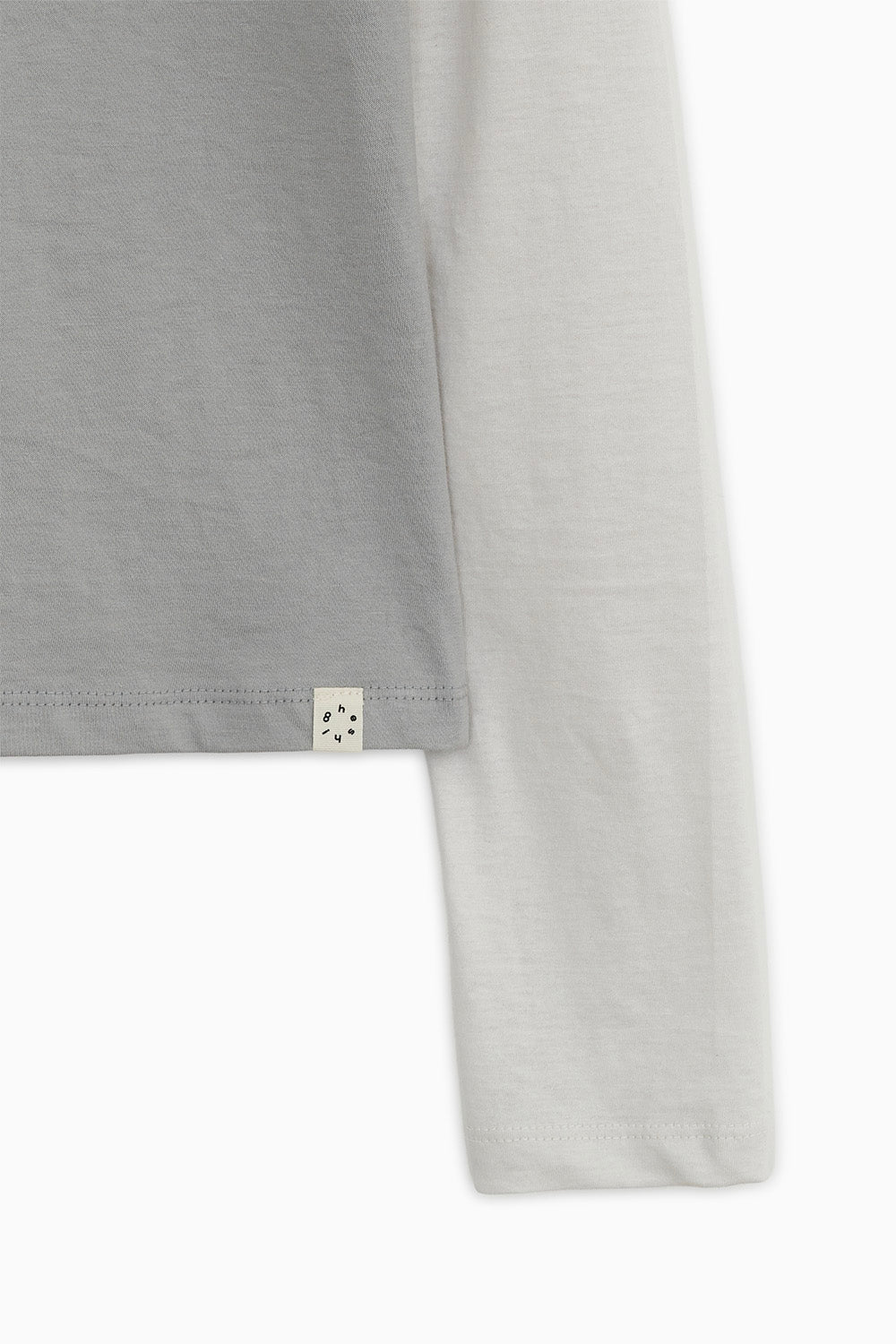 FLORAL LABEL LAYERED T-SHIRT, GRAY