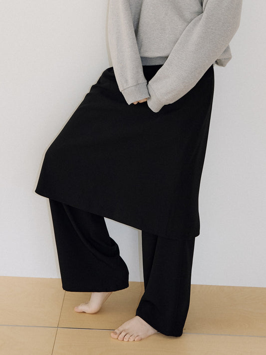 Skirt Overlay Pants - Black 1
