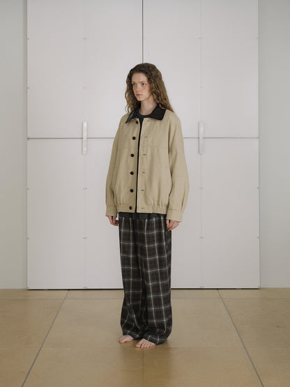 Side String Check Pants - Khaki 7