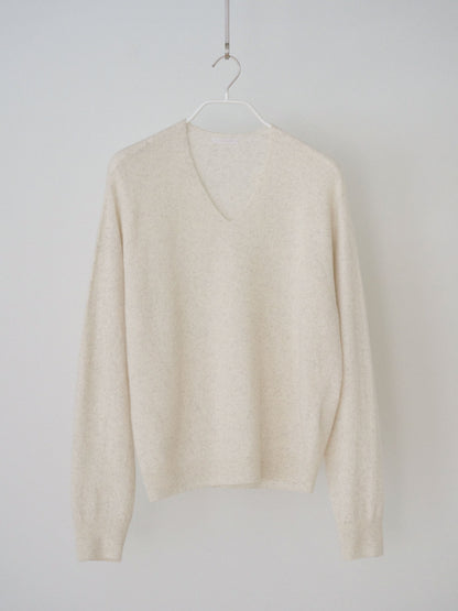 Cashmere Blend V-neck Pullover - Oatmeal 6
