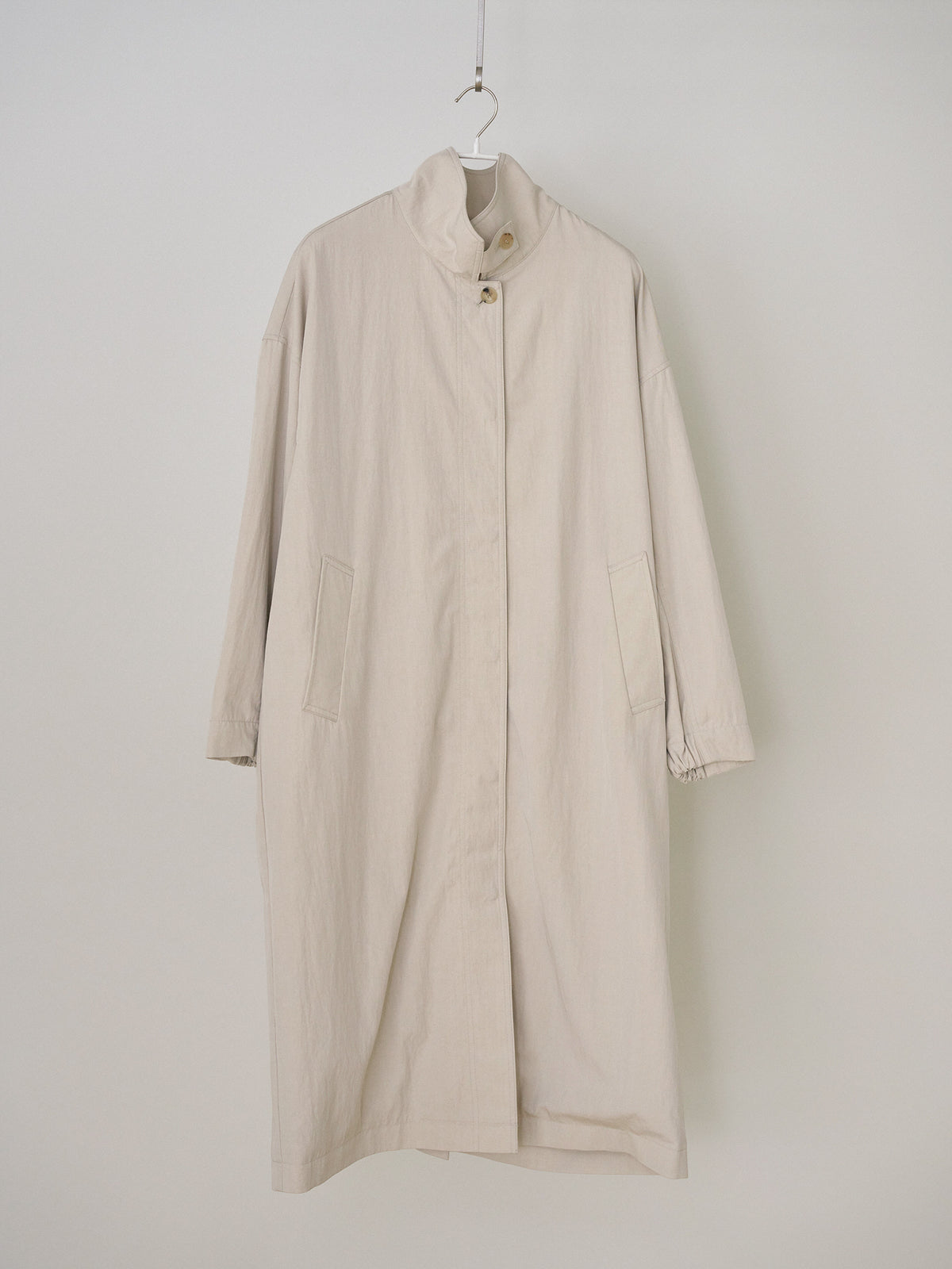 High Neck Trench Coat - Beige 10