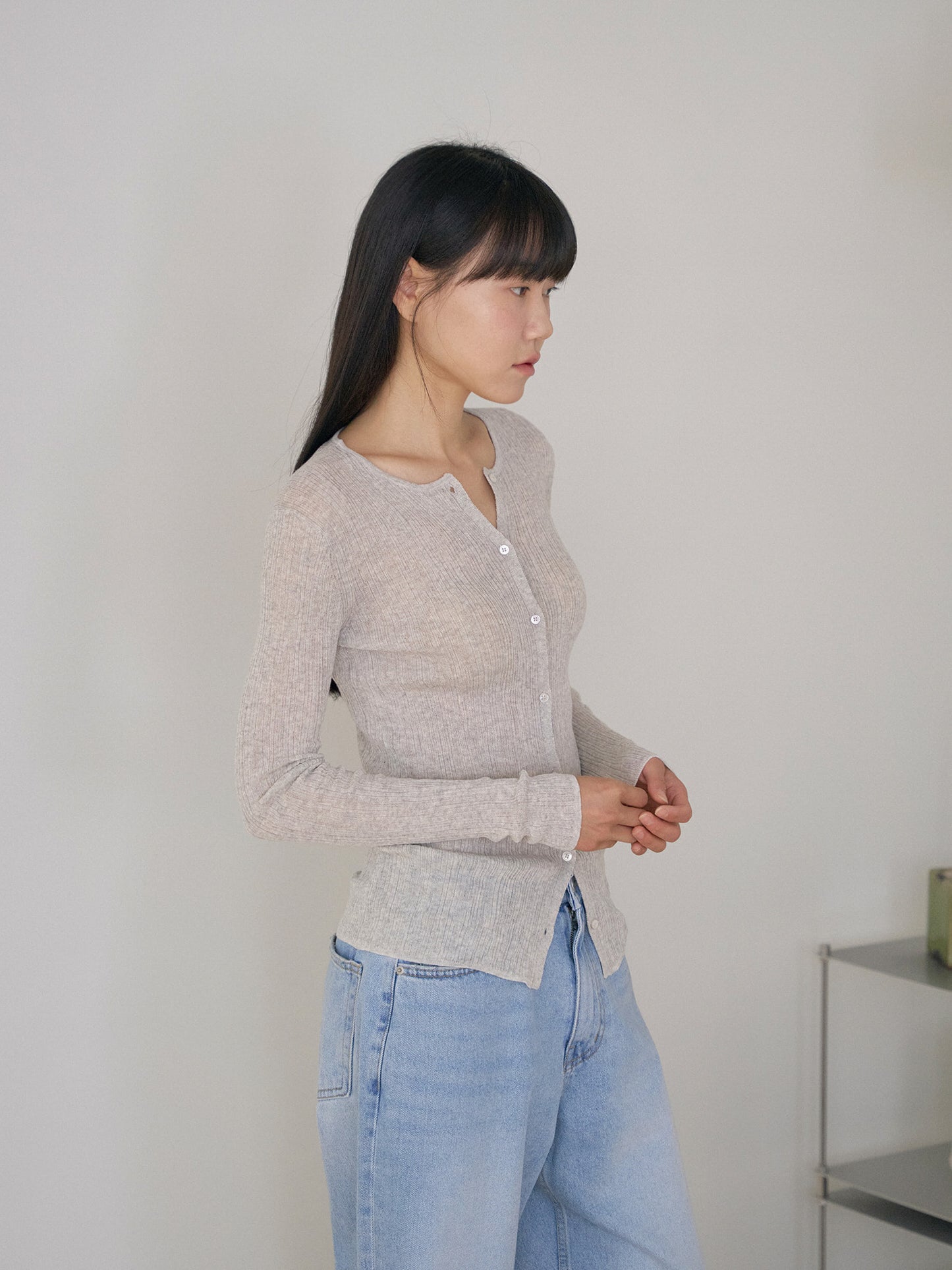 Multi Rib Cardigan - Gray