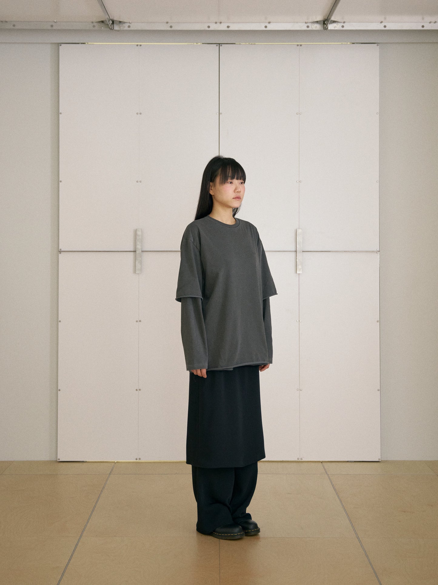Pigment Layered Long Sleeve - Charcoal