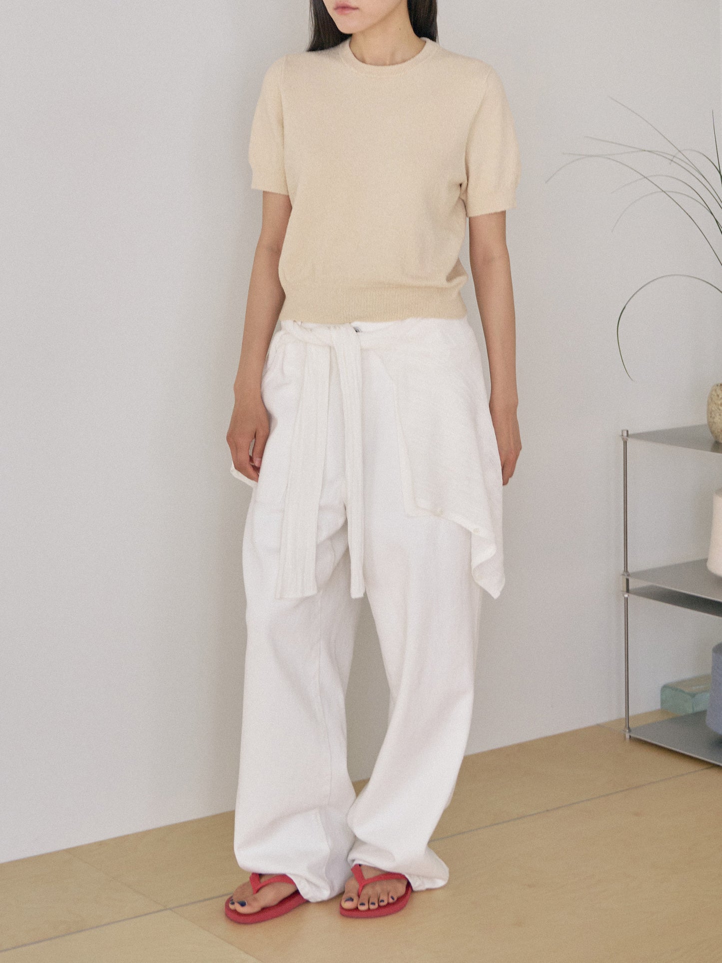 Boucle Round Half Sleeve - Beige