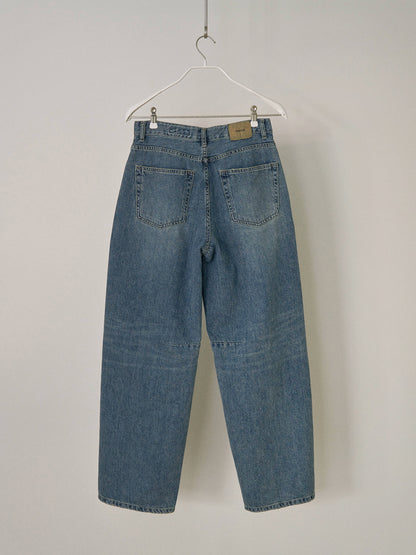 Curved Denim Pants - Indigo 9