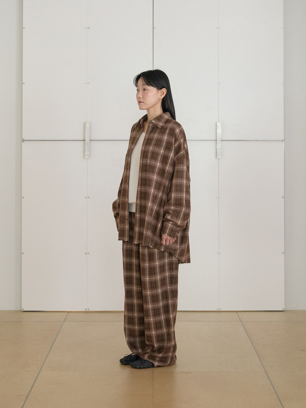 MARAN Fringe Check Shirt - Brown 商品画像19/21
