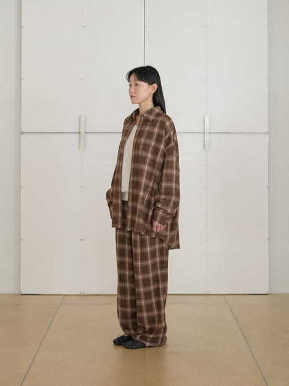 MARAN Fringe Check Shirt - Brown 商品画像19/21