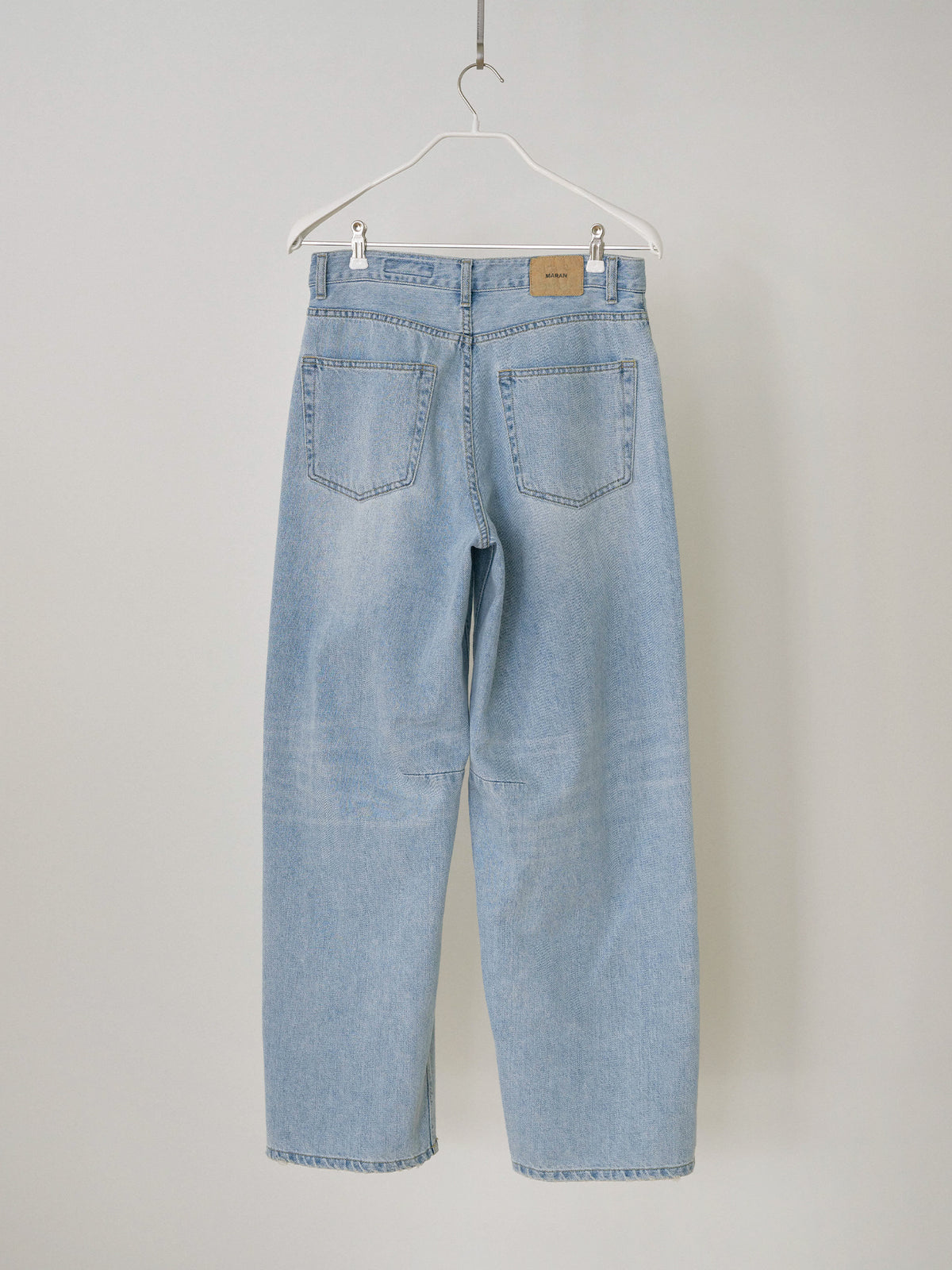 Curved Denim Pants - Light Indigo 7