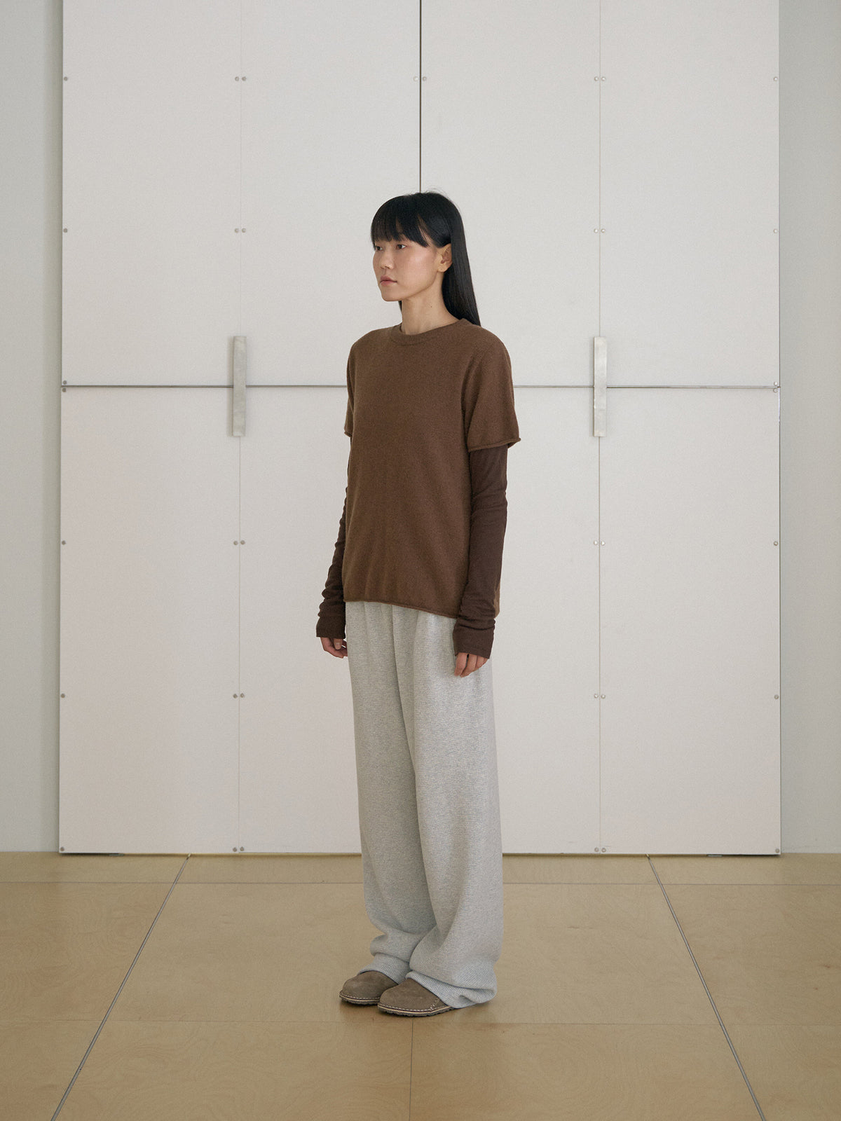 MARAN Cutoff Short Sleeve Pullover - Brown 商品画像15/21