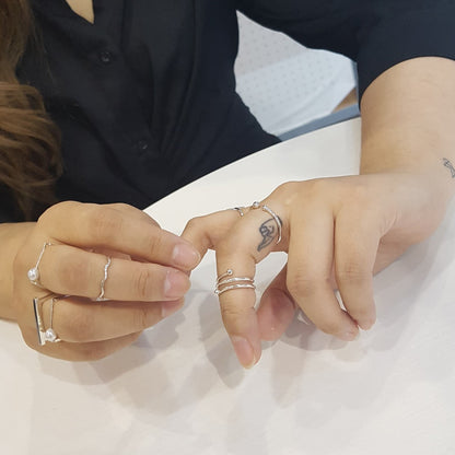 [SUMMER TAG SOL] FRESH WATER PEARL LINE SILVER RING