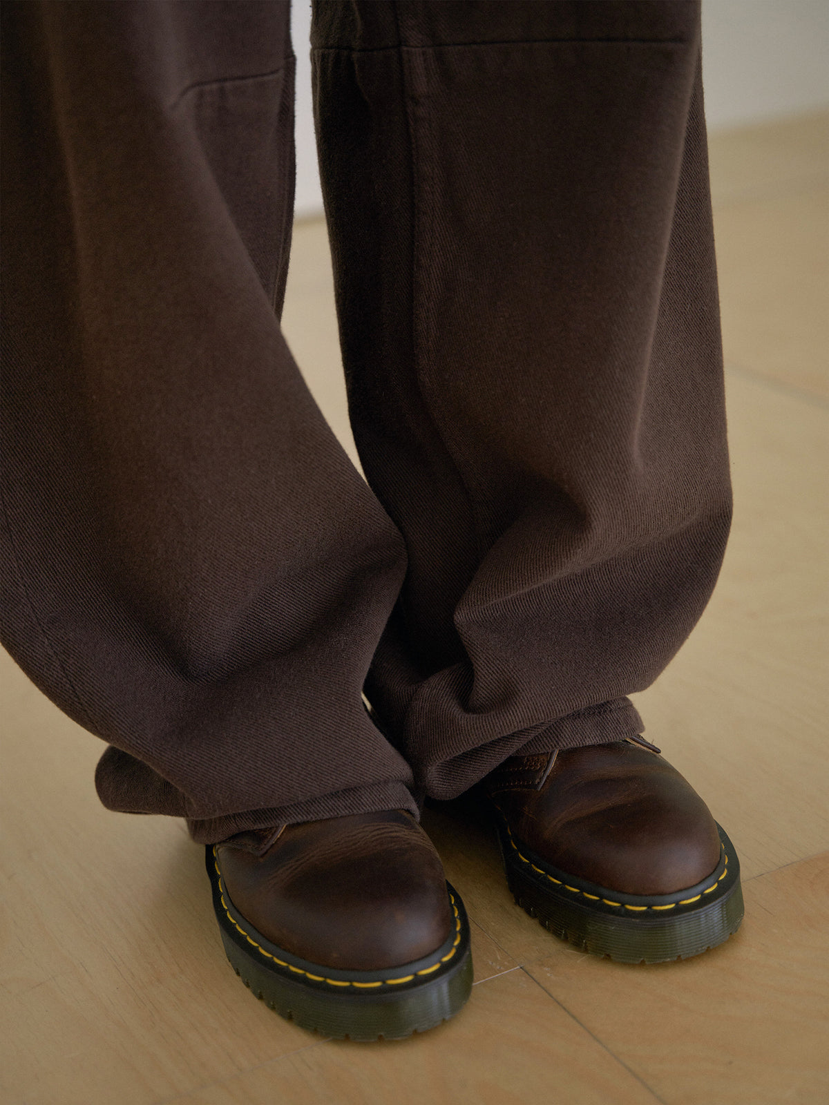 MARAN Cotton Twill Curved Pants - Brown 商品画像19/21