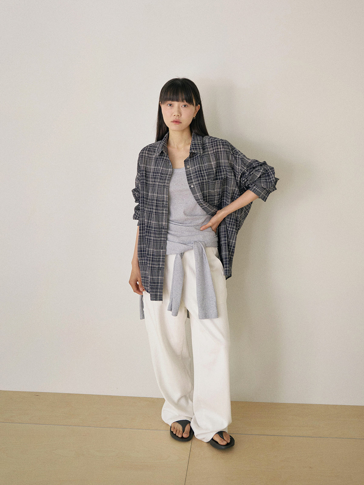 Check Wire Shirt - Navy 5