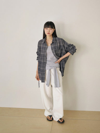 Check Wire Shirt - Navy 5
