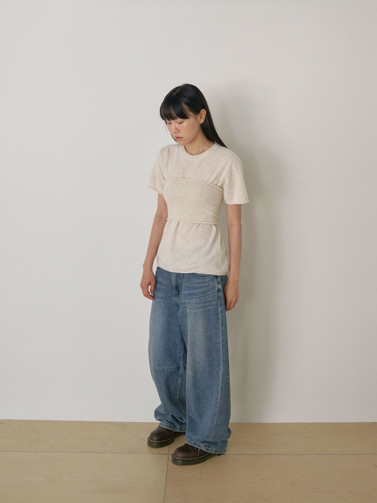 Cutoff Short Sleeve Pullover - Oatmeal 11