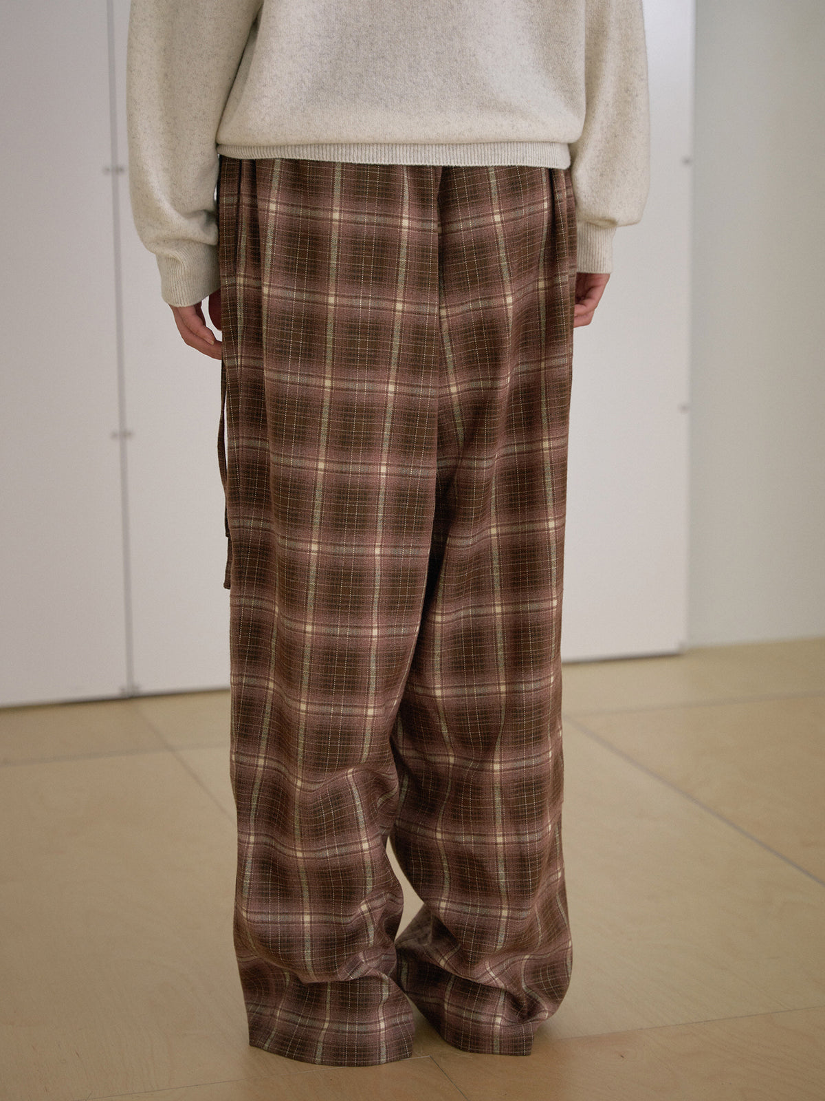 MARAN Side String Check Pants - Brown 商品画像13/21