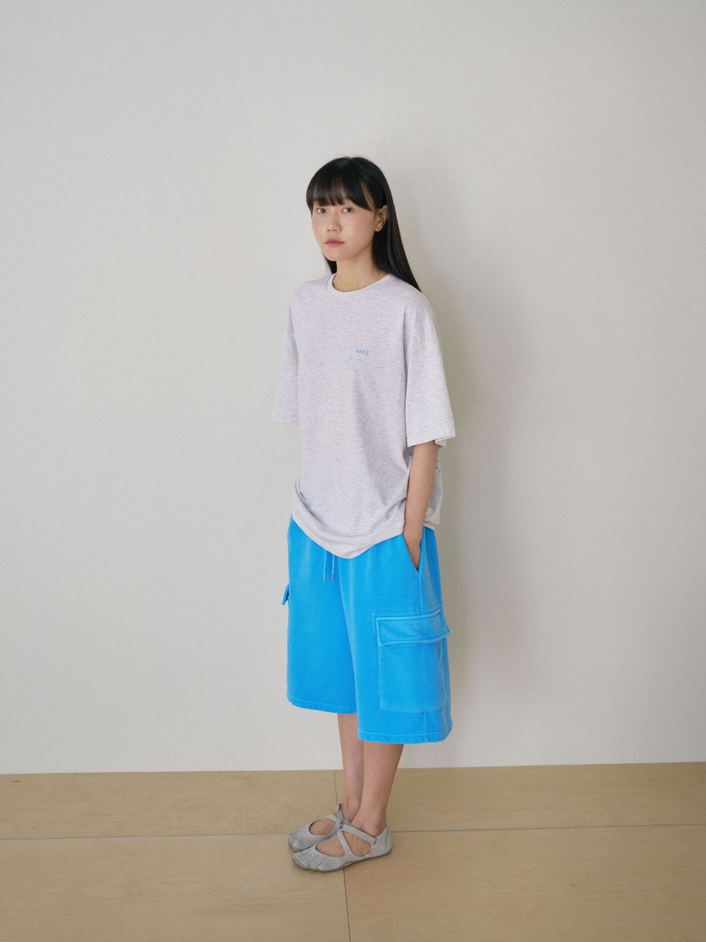 Dot Printing Short Sleeve - Light Gray