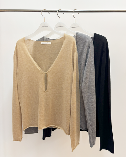Merino Wool V-neck Knit