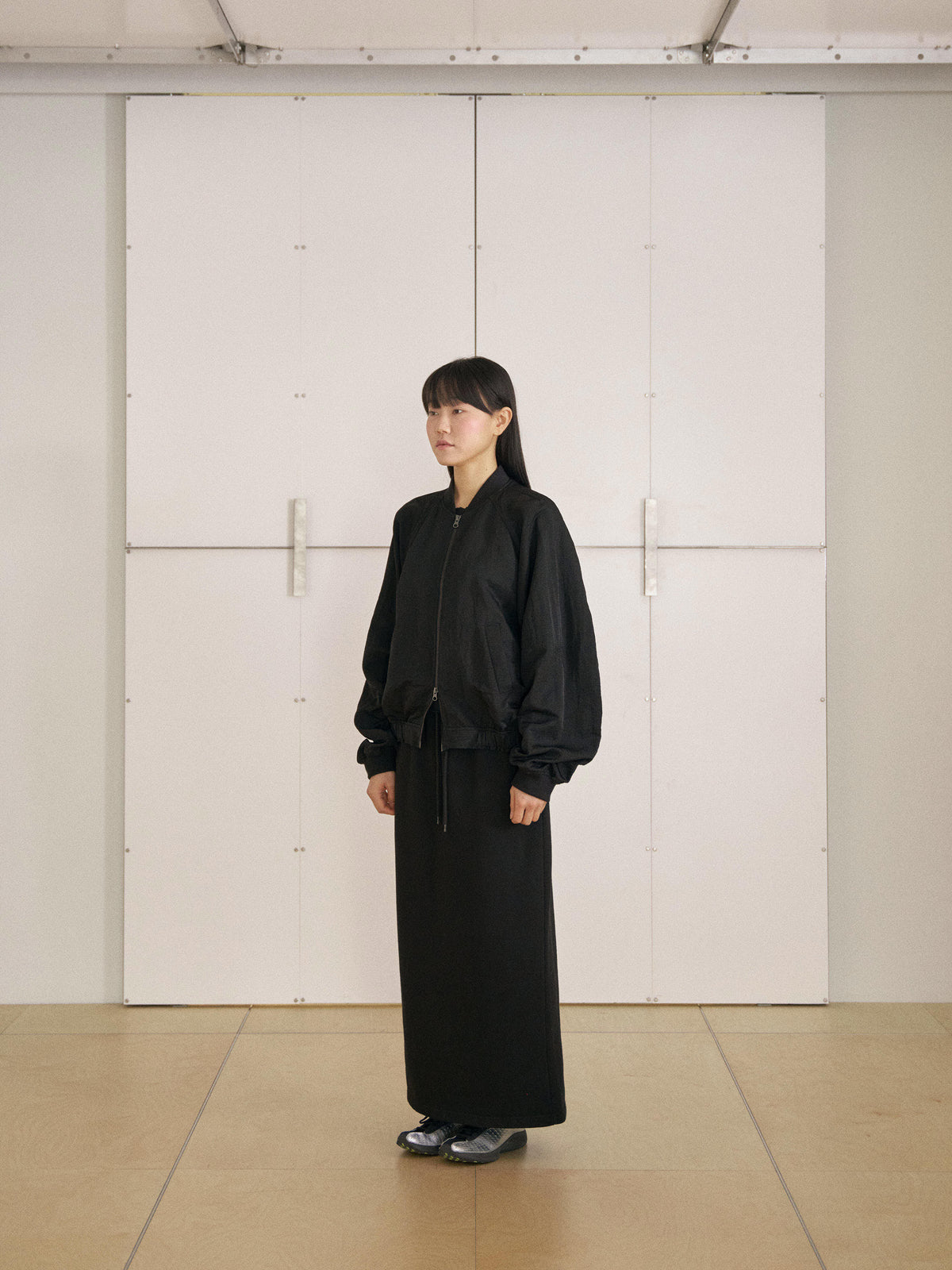 MARAN Center Slit Sweat Skirt - Black 商品画像13/19