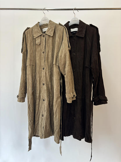 Suede Inkle Trench Coat