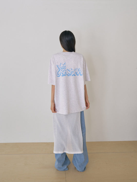 Granma Printing Short Sleeve - Light Gray