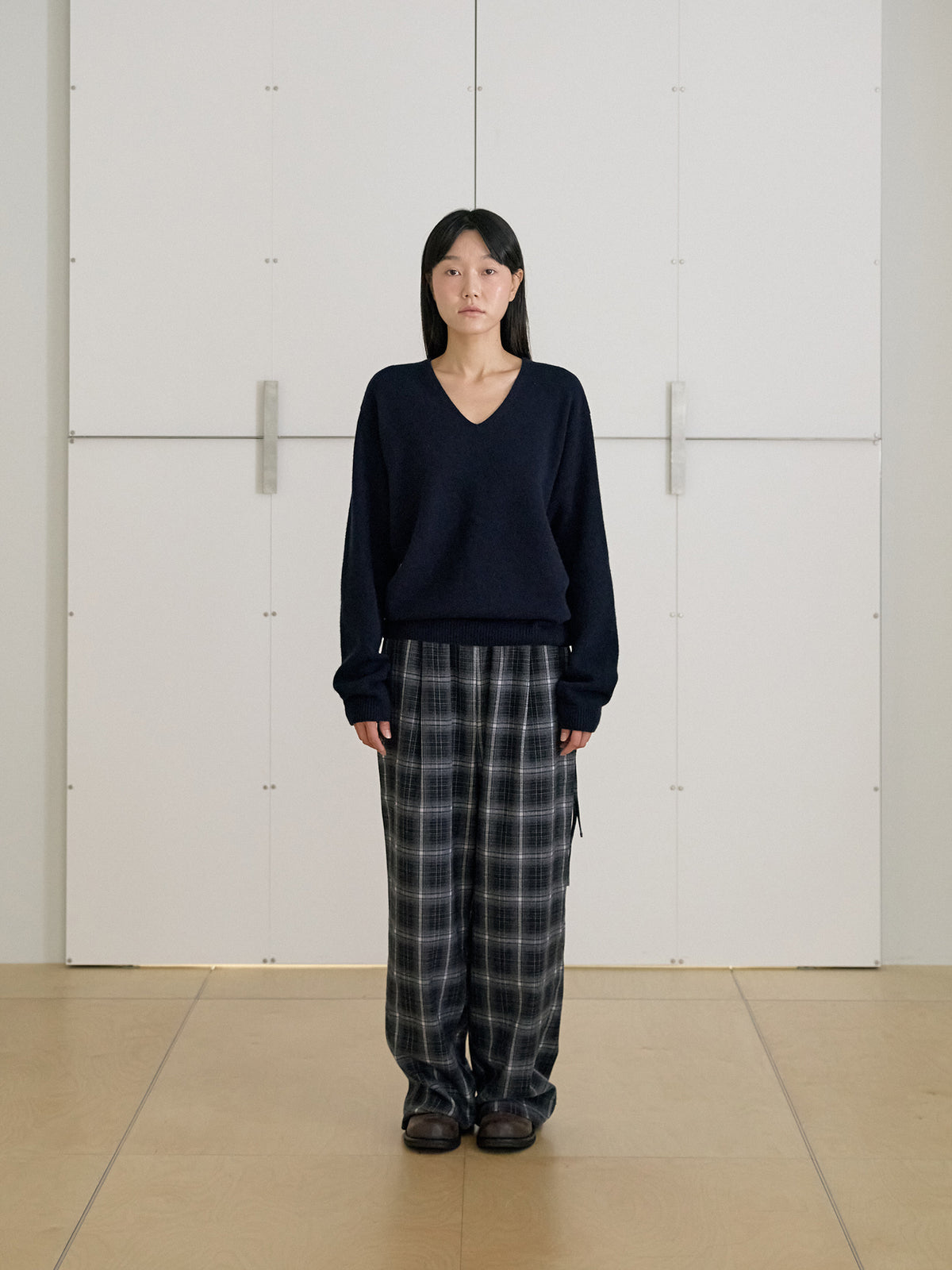 MARAN Side String Check Pants - Black 商品画像18/21