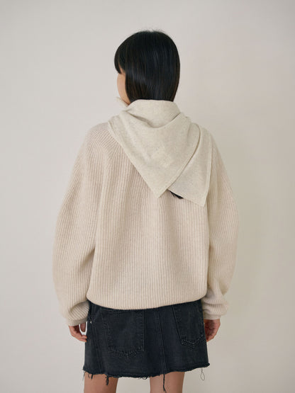 Cashmere Square Scarf - Oatmeal 5