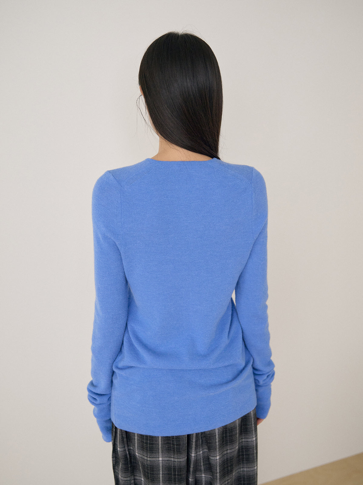Alpaca Button Cardigan - Blue 8
