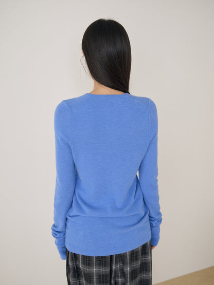 Alpaca Button Cardigan - Blue 8