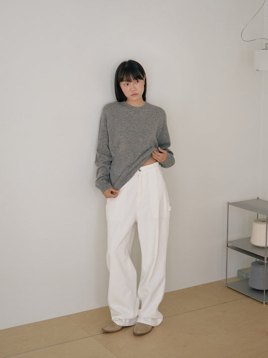 Cashmere Round Pullover - Gray 5