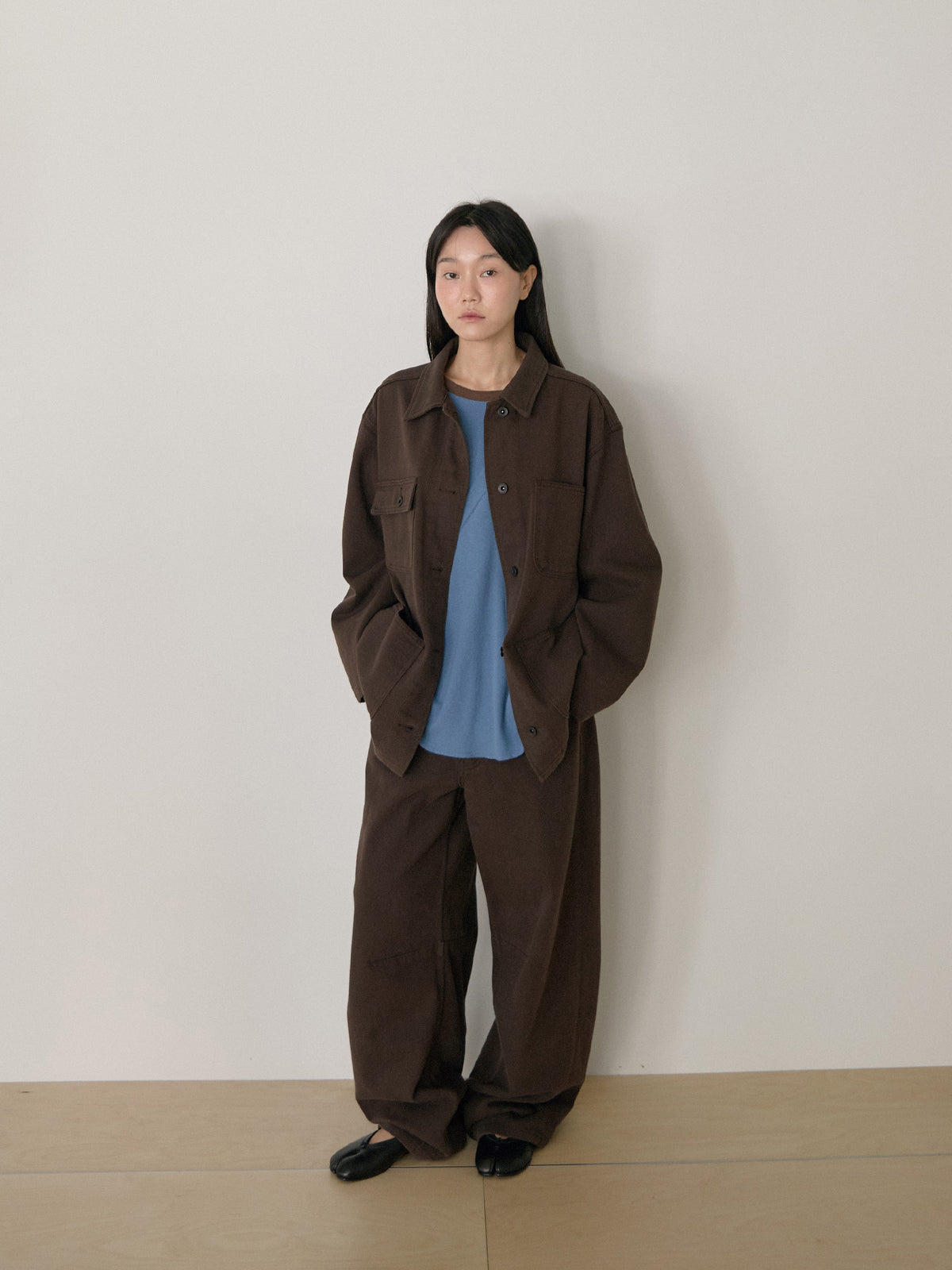 Cotton Twill Coverall Jacket - Brown 7
