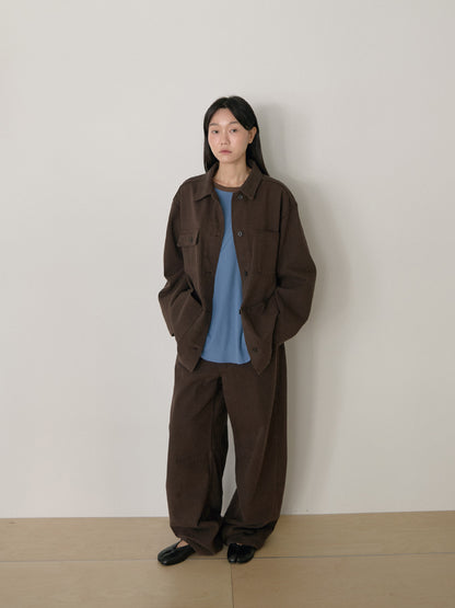 Cotton Twill Coverall Jacket - Brown 7