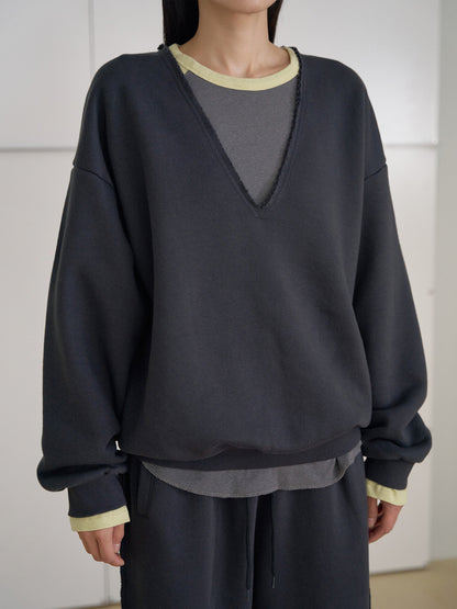 Raw Edge Sweatshirt - Charcoal 8